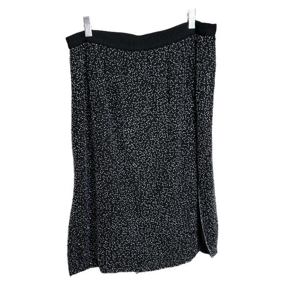 JK Ara Women's Slit Midi Skirt Formal Beaded Adjustable Waist  Black 16 NWT $98 - Picture 2 of 11